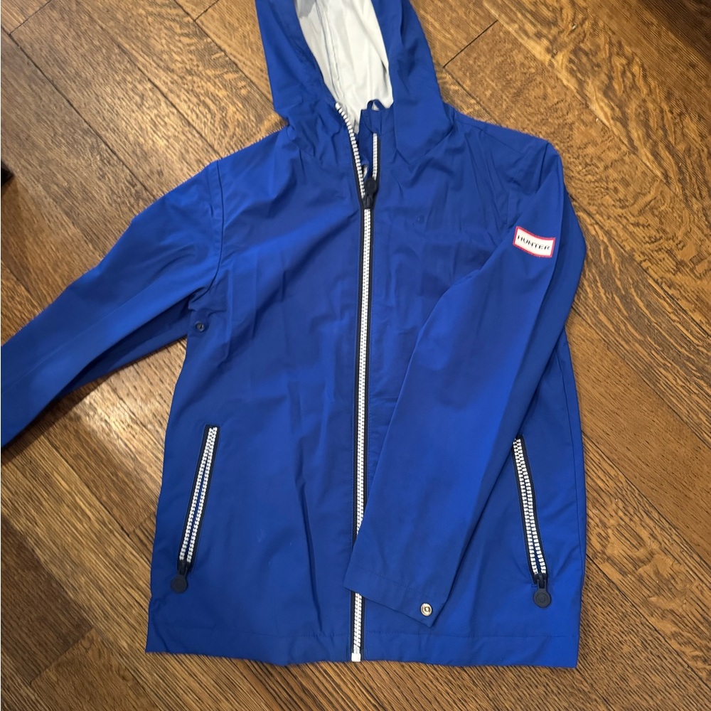 Blue Raincoat with Hood